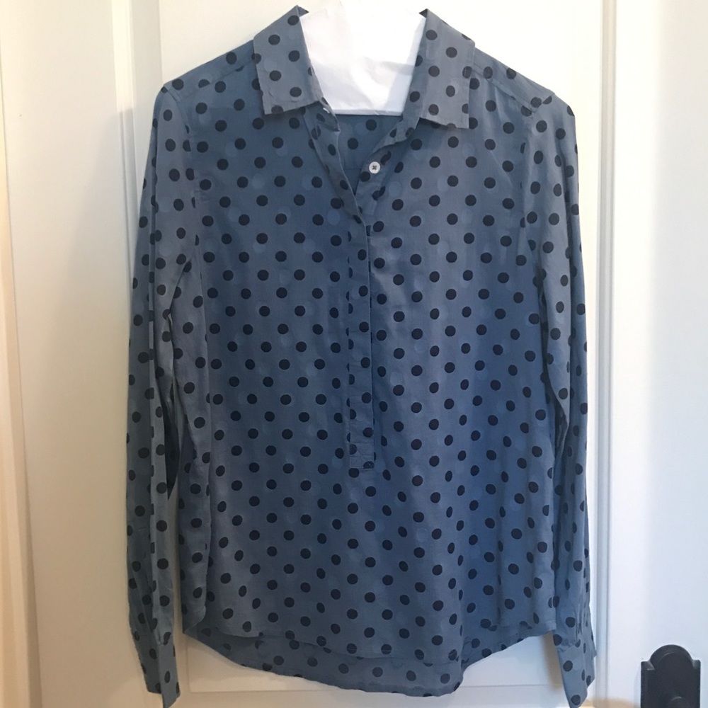 J. Crew polka dotted button down